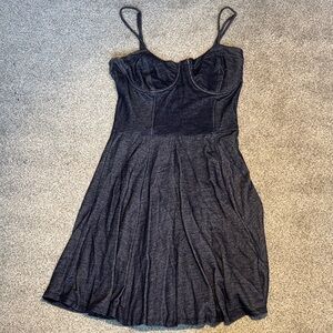 Stylish Blue Spaghetti Strap Dress